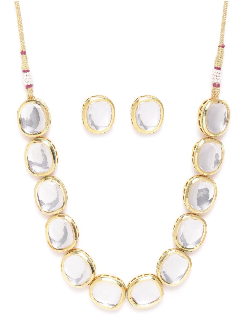Priyaasi Kundan Studded Handcrafted Jewellery Set  - Image 2