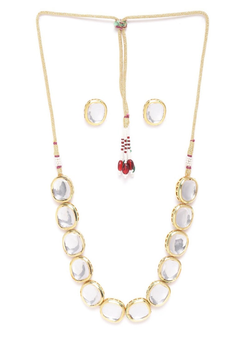Priyaasi Kundan Studded Handcrafted Jewellery Set  - Image 3