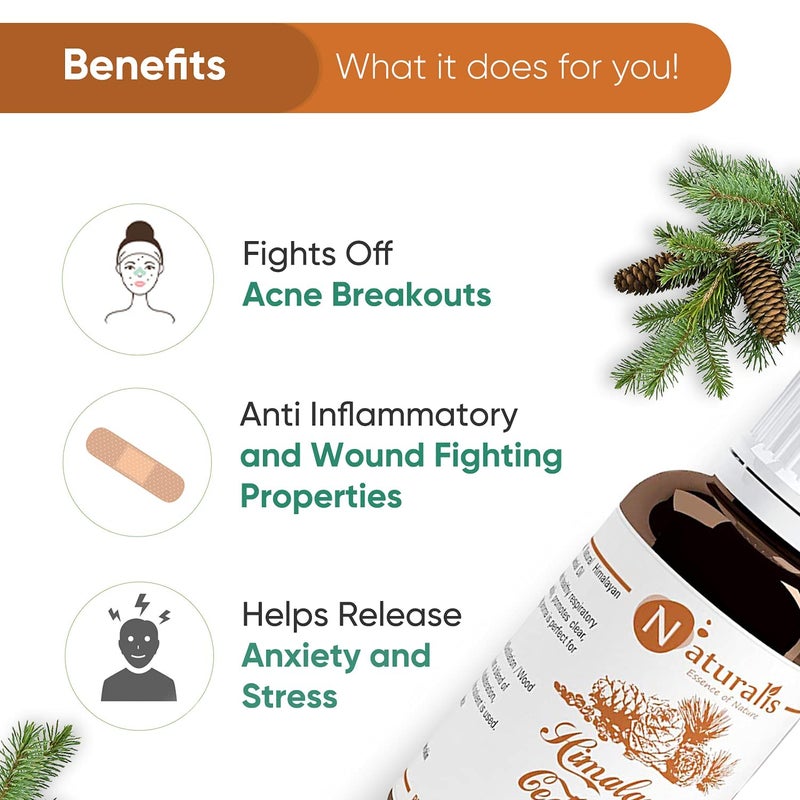 Naturalis زيت خشب الأرز الأساسي 30 مل - زيت عطرية نقي وطبيعي للتوازن والاسترخاء والتطبيق الموضعي - Image 3