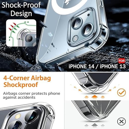 Sadhwanis Ultra-Hybrid Shockproof Back Cover Case for iPhone 13/14 Compatible with MagSafe | Camera Protection Bump Hard Back Cover for iPhone 13/14 - Image 5