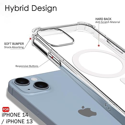 Sadhwanis Ultra-Hybrid Shockproof Back Cover Case for iPhone 13/14 Compatible with MagSafe | Camera Protection Bump Hard Back Cover for iPhone 13/14 - Image 3