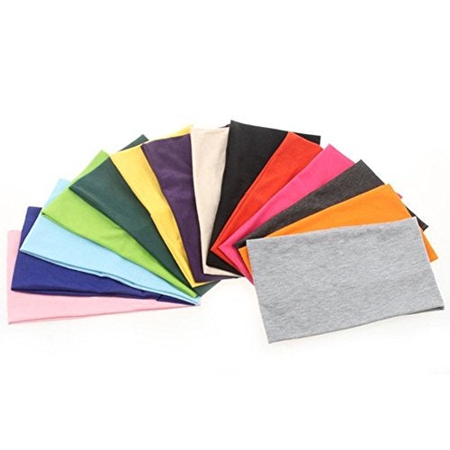 Yeshan Pack of 12 Wide 5 Inch Wicking Stretchy Athletic Bandana Headbands/Head wrap/Yoga Headband/Head Scarf/Best Looking Hairband for Sports or Fashion,Candy Colors in Wide No3 12PCS - Image 4