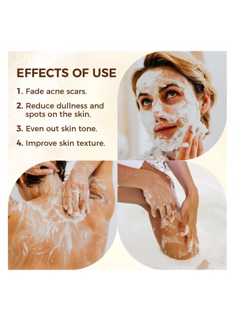 OUKEYA Turmeric Soap, Kojic Acid Dark Stain Remover Soap Turmeric Bar with Vitamin C, E, Retinol, Collagen and Shea Butter with Hyaluronic Acid, Soap for Men and Women - Image 3