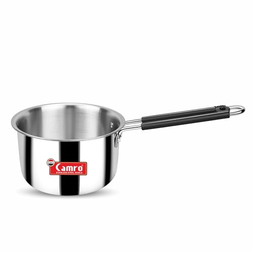 Camro Tripro Triply Artisian (13 No, 3 Liters) Tea Pan MilkPan Saucier Cooking Pot for Chai Boil Warm Herb-Spice-Infusion, Heat Resist Handle, Induction Friendly & Gas Ready 6-Year Warranty - Image 1
