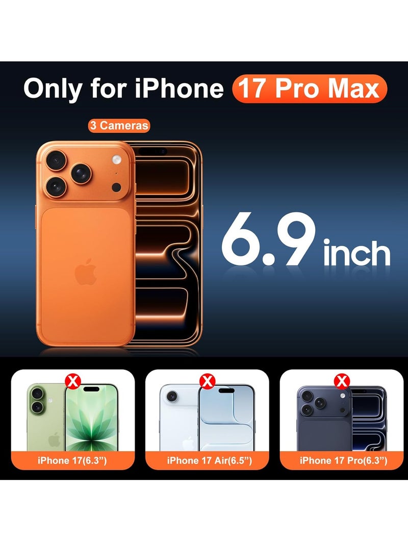 BORTONY iPhone 17 Pro Max Case, Kickstand Finger Grip Cover for iPhone 17 Pro Max, Car Magnetic Multi Stand Vertical and Horizontal Soft Silicone Phone Case for iPhone 17 Pro Max 6.9 inch - Image 2