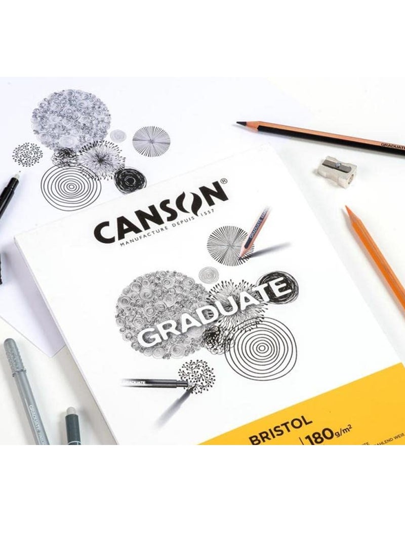 CANSON A3 Size Bristol Illustration Pad 20 Sheets 180gsm Thickness - Image 3