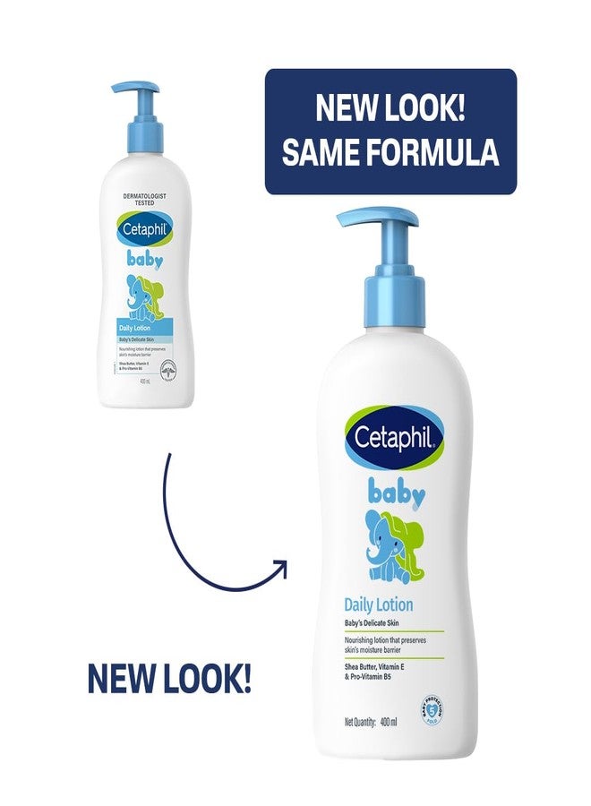 Cetaphil Baby Daily Lotion, Suitable for baby’s delicate skin, Shea Butter and Vit E, Dermatologist Tested and Pediatrician Recommended, 400 ml - Image 2