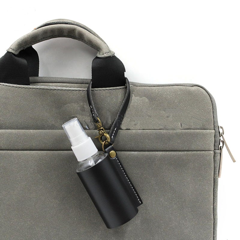 VKSG Disinfectant Holder - 60ml Sanitizing Spray Bottle Bag Holder - Belt Loops, Clip On Backpacks & Purses -(Reusable White Bottles) (Black Bottle Sleeve) - Image 5