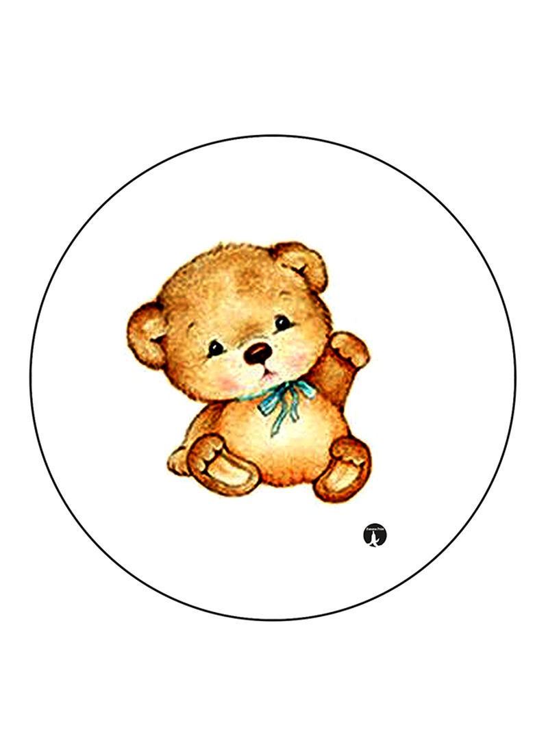 RKN Bear Printed Mouse Pad  Round  Multicolour