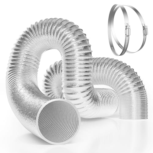 VIVOSUN 6 Inch 25 Feet Flex Air Aluminum Duct for Ventilation, 2 Clamps Included, Long Heavy-Duty Multi-Layer Dryer Hose Vent Kit, Duct Fan Systems - Image 1