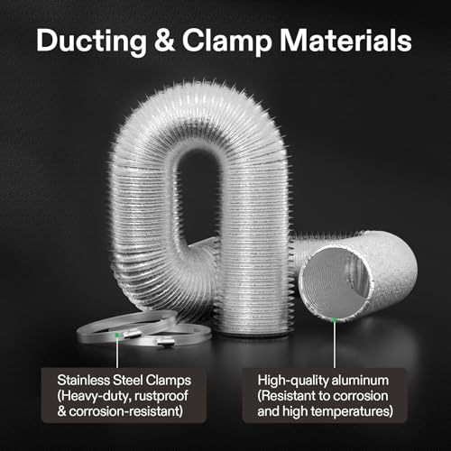 VIVOSUN 6 Inch 25 Feet Flex Air Aluminum Duct for Ventilation, 2 Clamps Included, Long Heavy-Duty Multi-Layer Dryer Hose Vent Kit, Duct Fan Systems - Image 4