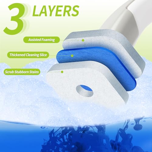 IVYROLL Toilet Bowl Cleaner Wand with 14 Refills, Disposable Toilet Brush Set with Holder, Cleaning System Starter Wand Kit, Bathroom Cleaning Set - Image 5