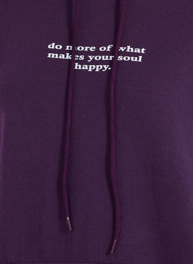 Styli Oversized Longline  Slogan Hoodie