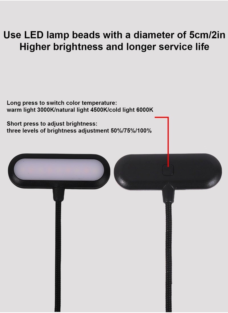 LOOPITYS Book Light,LOOPITYS Reading Book Clip Light, 9 Modes, LED Clip Reading Light, Eye-Care USB Rechargeable Reading Lamp for Kids, Flexible Clip-on Book Light for Reading in Bed，desk lamp  - Image 4