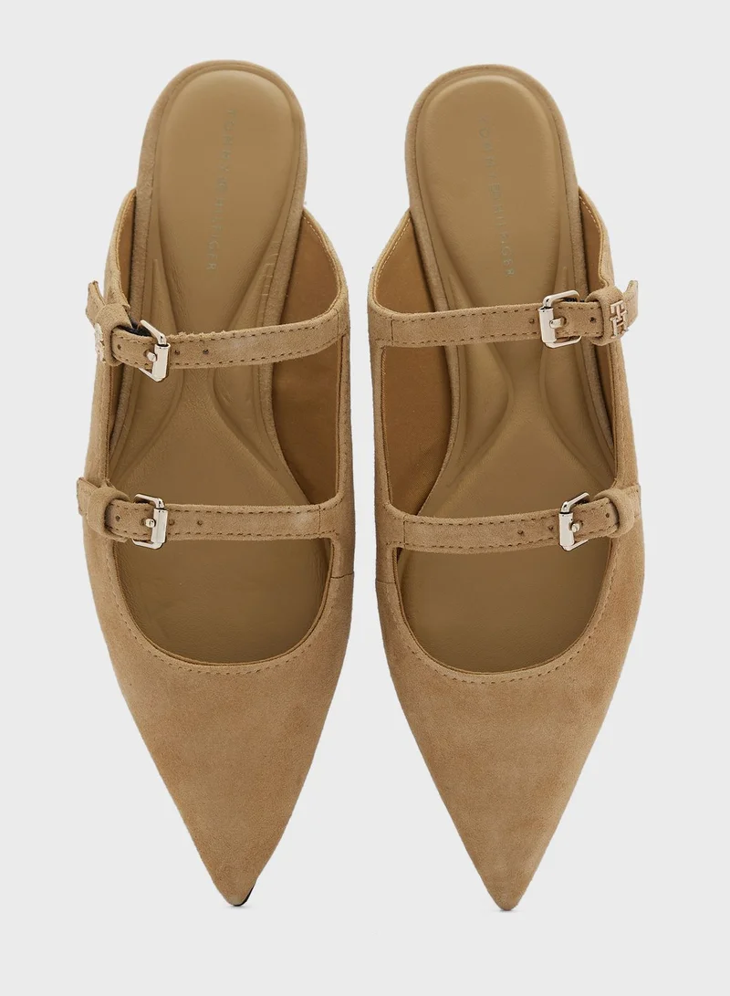 TOMMY HILFIGER Pointed Suede Mule Flat Sandals