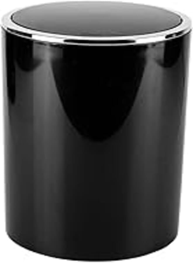 Primanova Lenox Waste Bin, Black, 6 Litres, Diameter 18.5 x 25.5 cm