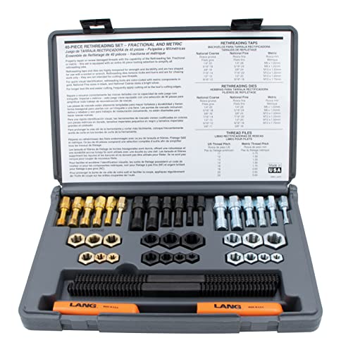 Lang Tools Lang 972 40 Piece Fractional and Metric Thread Restorer Kit - Image 1
