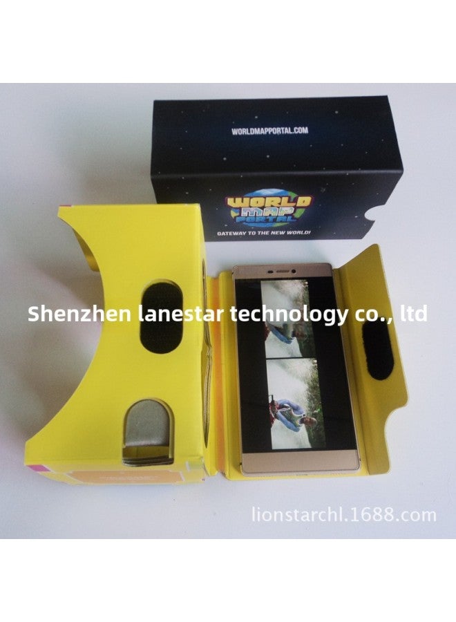 Vr Virtual Reality Glasses | Paper Google Second Generation Vr | Google Cardboard2.0 Cardboard Glasses-Color:Yellow - Image 4
