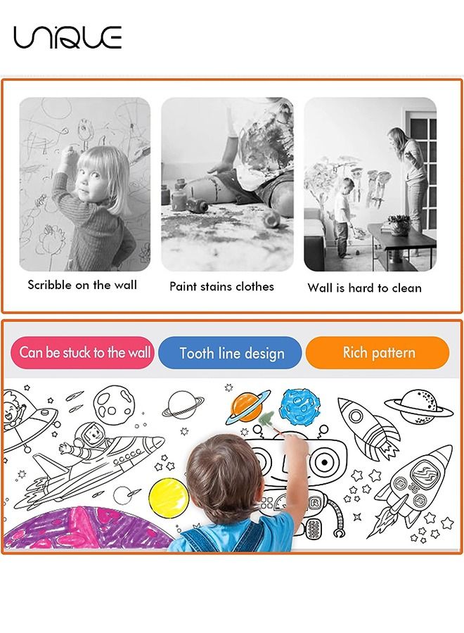 Unique 30*300cm Drawing Paper Roll for Kids - Coloring Paper Roll Painting Drawing Color Filling Paper - Coloring Poster Drawing Roll Coloring Book - DIY Arts Crafts for Preschool Kindergarten Classroom - Image 4