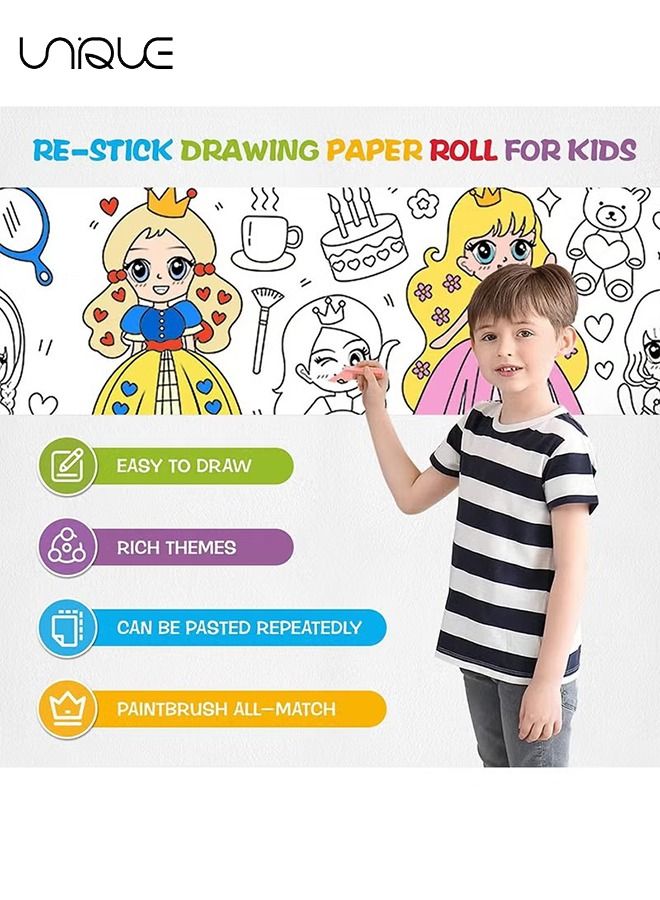 Unique 30*300cm Drawing Paper Roll for Kids - Coloring Paper Roll Painting Drawing Color Filling Paper - Coloring Poster Drawing Roll Coloring Book - DIY Arts Crafts for Preschool Kindergarten Classroom - Image 3