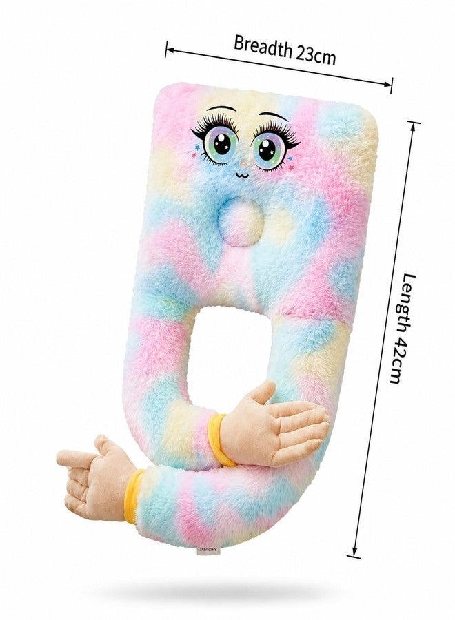NME COLLECTION Baby Plush Rainbow Cushion | Soft Faux Fur Decorative Hug Pillow with Long Arms | Cute Nursery & Kids Room Cushion for Supervised Lounging - Image 4