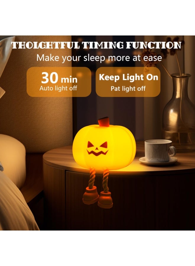 HOMESTAR Pumpkin Night Light, Lamp Decor Gifts, Silicone Rechargeable Bedside Touch Dimmable Lamp, Festival Decor for Woman and Kids, Nursery Nightlight for Kids - Image 4