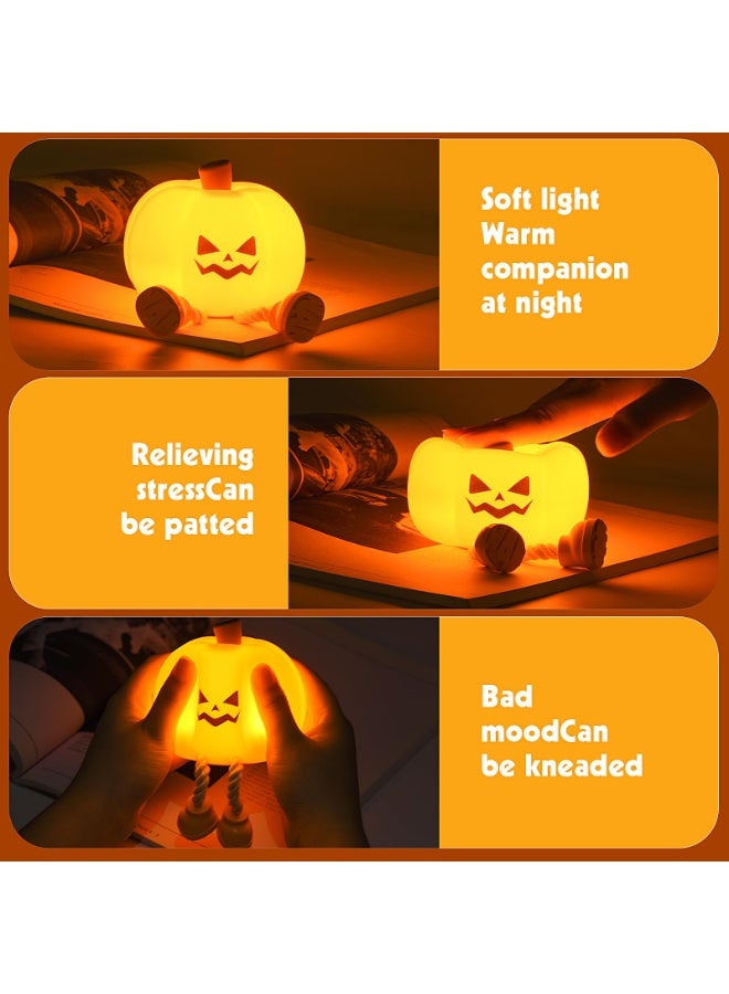 HOMESTAR Pumpkin Night Light, Lamp Decor Gifts, Silicone Rechargeable Bedside Touch Dimmable Lamp, Festival Decor for Woman and Kids, Nursery Nightlight for Kids - Image 5