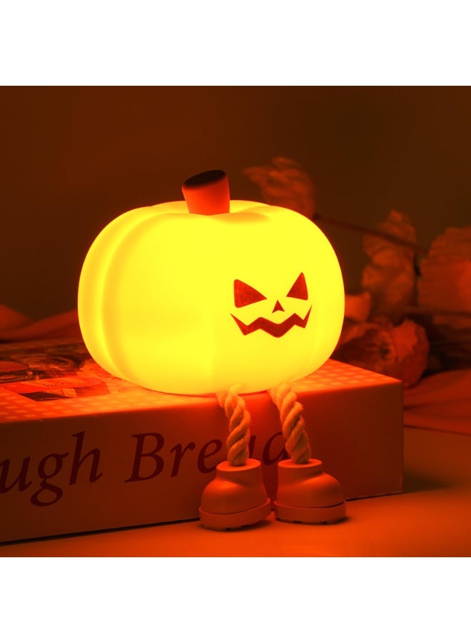 HOMESTAR Pumpkin Night Light, Lamp Decor Gifts, Silicone Rechargeable Bedside Touch Dimmable Lamp, Festival Decor for Woman and Kids, Nursery Nightlight for Kids - Image 1