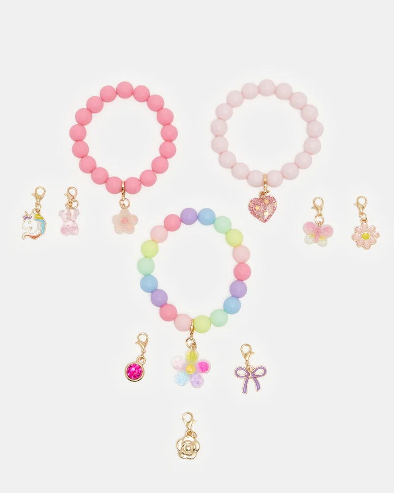 REDTAG Girls Assorted Bracelet With Charms Set (10 Piece)
