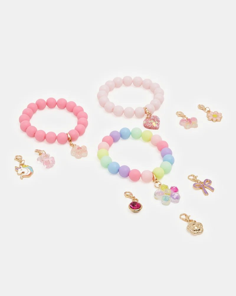 REDTAG Girls Assorted Bracelet With Charms Set (10 Piece)