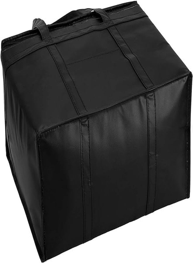 Whimsical Insulated Grocery Bags Collapsible Shopping Cooler Thermal Tote with Zipper for Hot Cold Frozen Food Transport Large Reusable Durable Long Handles Stands Upright (Black) - Image 4