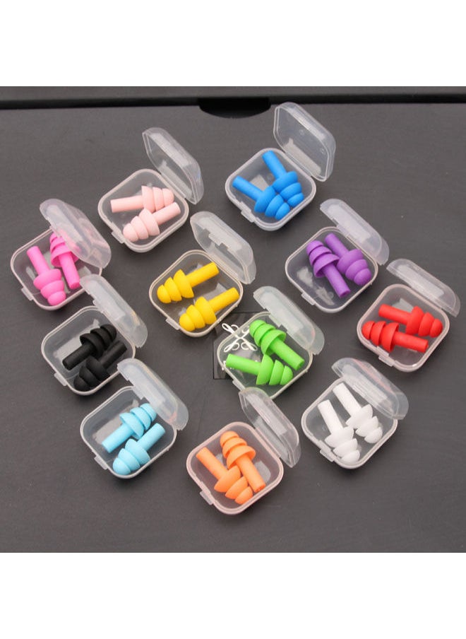 Generic - Optional Color Soundproof Dormitory Anti-noise Earplugs Silicone Swimming Anti-snoring Boxed Earplugs Foreign Trade-Color:Jelly Color (random)-1 Pair Trial Pack - Image 1