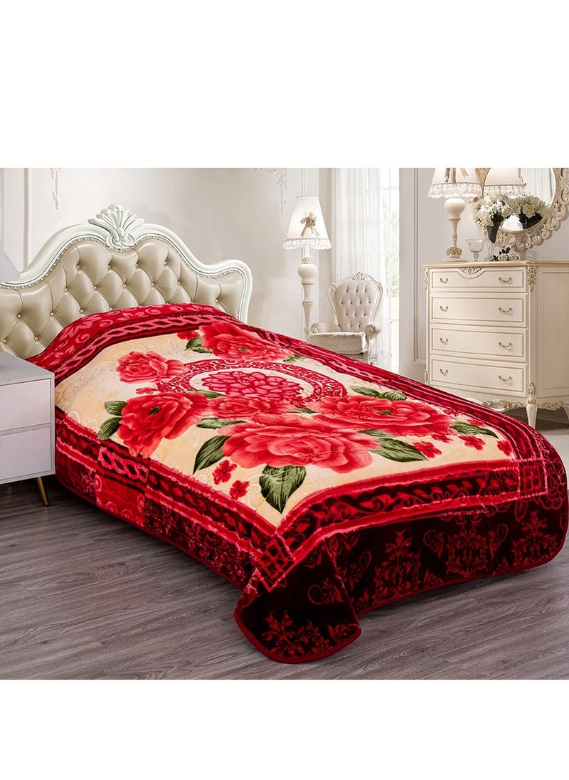 STARLIFE Single Ply Premium Korea Quality Blanket Made by 100% Polyester SPUN YARN Obtained from Virgin Polyester Which is Suitable for winter and Rainy Season 160*240CM 7LBS 