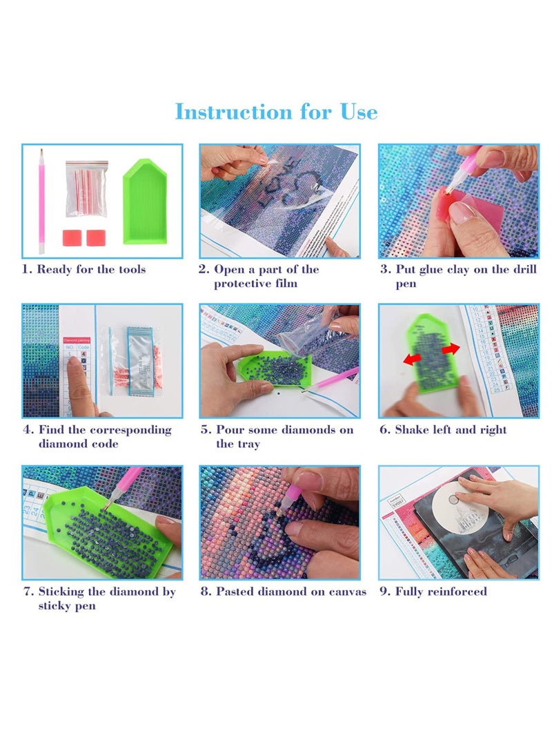 DIY Diamond Painting Kits Painting by Numbers for Adults, Full Drill 5D Diamond Art Kit for Children's Gift Crystal Art for Home Decor - Image 2
