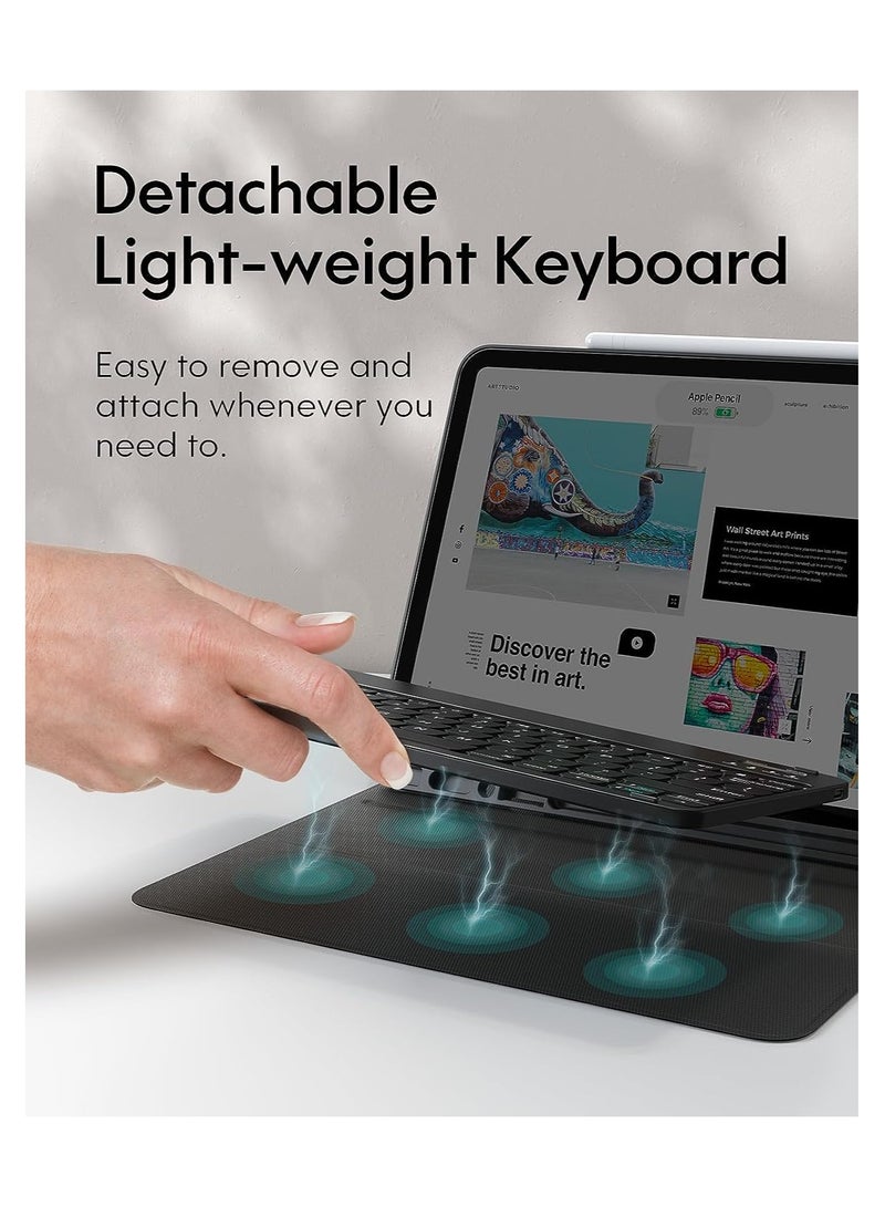 ELTRAZONE ELTERAZONE Keyboard Case for iPad Pro 12.9 2020 4th Generation, iPad Pro 12.9 Case with Keyboard 3rd Generation 2018 - Wireless Detachable - with Pencil Holder - iPad Pro 12.9 inch Keyboard Case,Black - Image 2