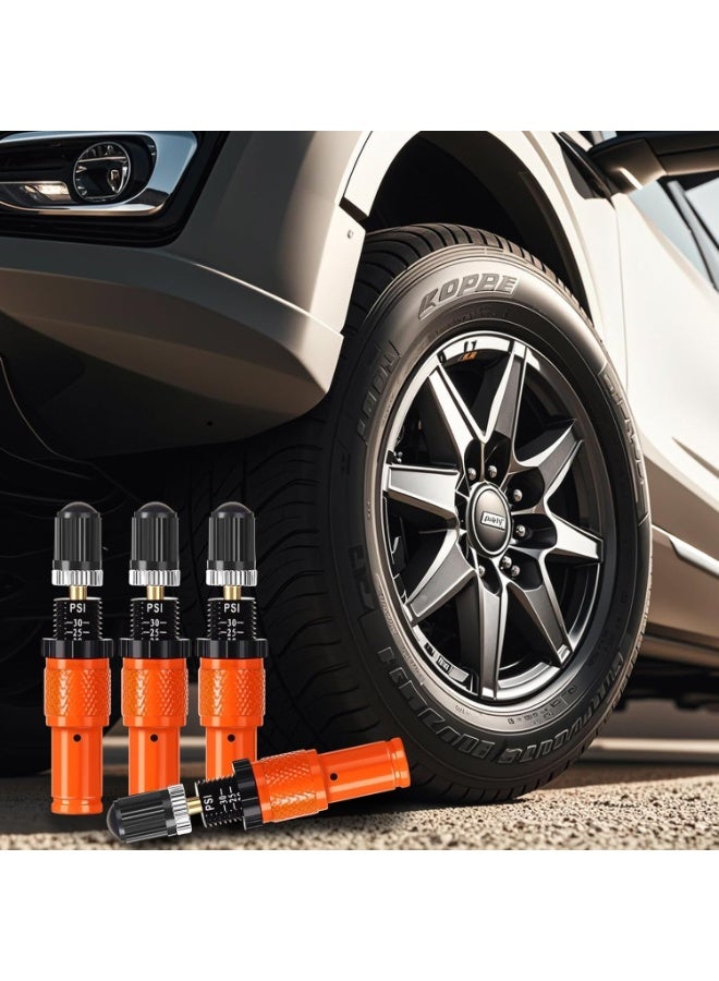 4 Pack Adjustable Auto-Stop Tire Deflator Valves (10–30 PSI) – Screw-On Tyre Air Down Tool with Storage Pouch & Valve Caps for Jeep, Truck, Motorcycle & ATV - Image 4