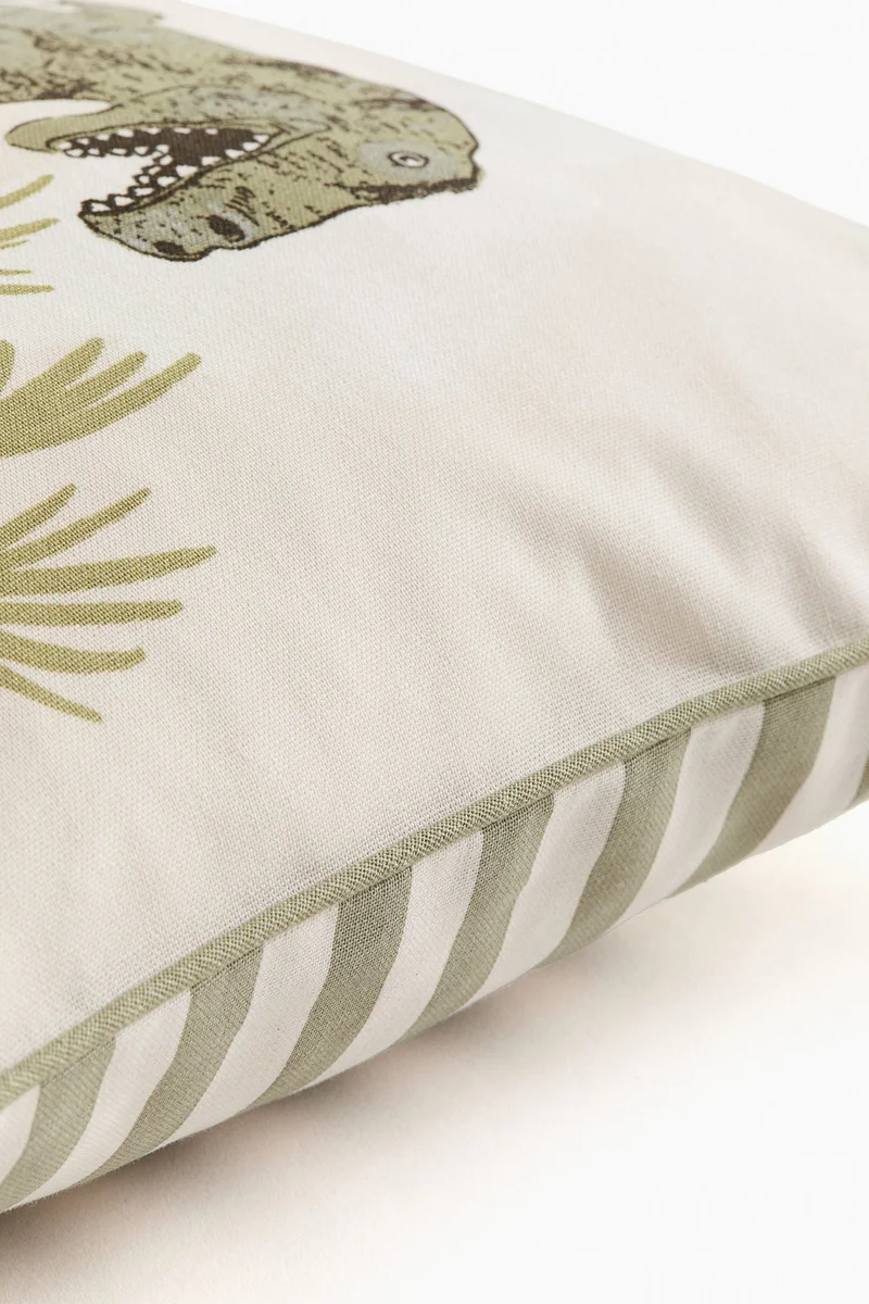 اتش اند ام غطاء وسادة من الكانفاس القطني بتصميم مطبوع