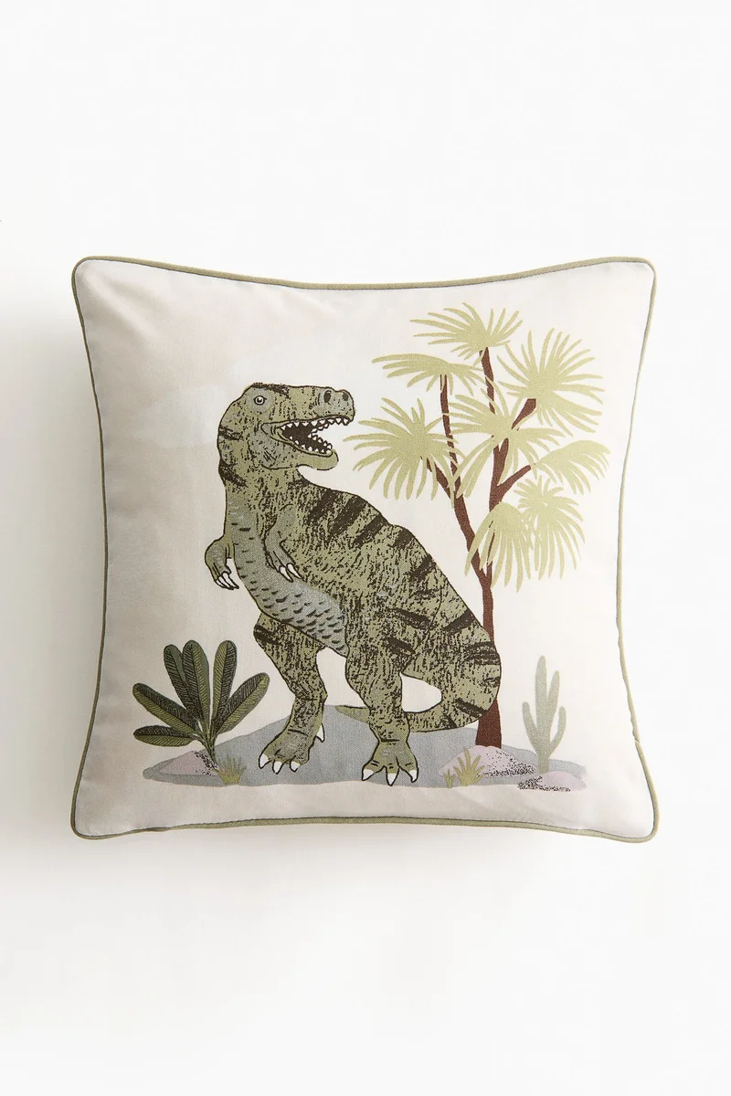 اتش اند ام غطاء وسادة من الكانفاس القطني بتصميم مطبوع