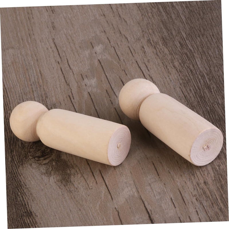 10 Pcs DIY Unfinished Wooden Peg Doll Cake Toppers for Wedding Party Crafts Personalizable Blank Figures for Creative Decor - Image 3