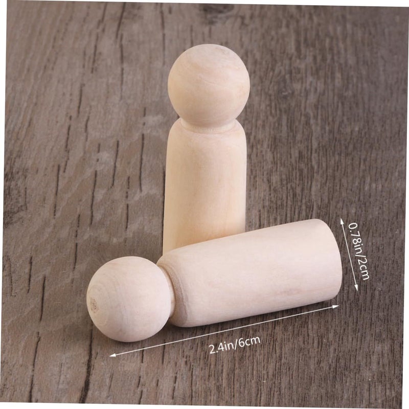 10 Pcs DIY Unfinished Wooden Peg Doll Cake Toppers for Wedding Party Crafts Personalizable Blank Figures for Creative Decor - Image 4
