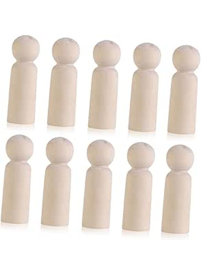 10 Pcs DIY Unfinished Wooden Peg Doll Cake Toppers for Wedding Party Crafts Personalizable Blank Figures for Creative Decor - Image 1