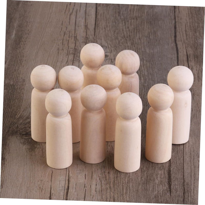 10 Pcs DIY Unfinished Wooden Peg Doll Cake Toppers for Wedding Party Crafts Personalizable Blank Figures for Creative Decor - Image 5