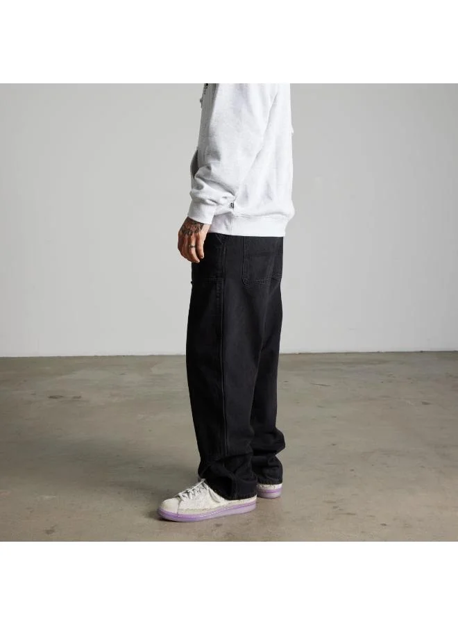 Huf Washed Black Kinda Loose Double Knee jeans for Men | Best Price UAE