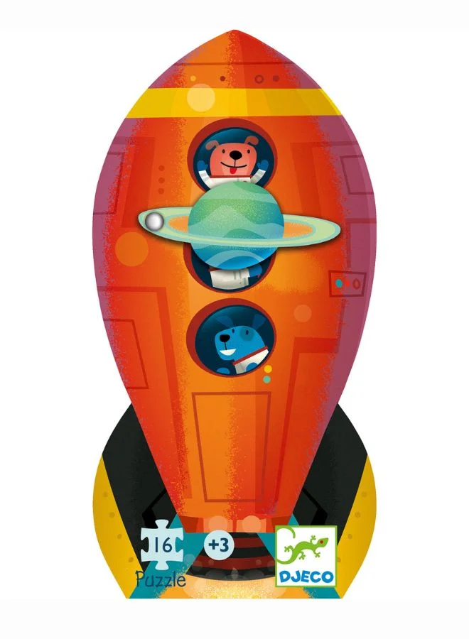 DJECO Spaceship Silhouette Puzzle - 16Pcs