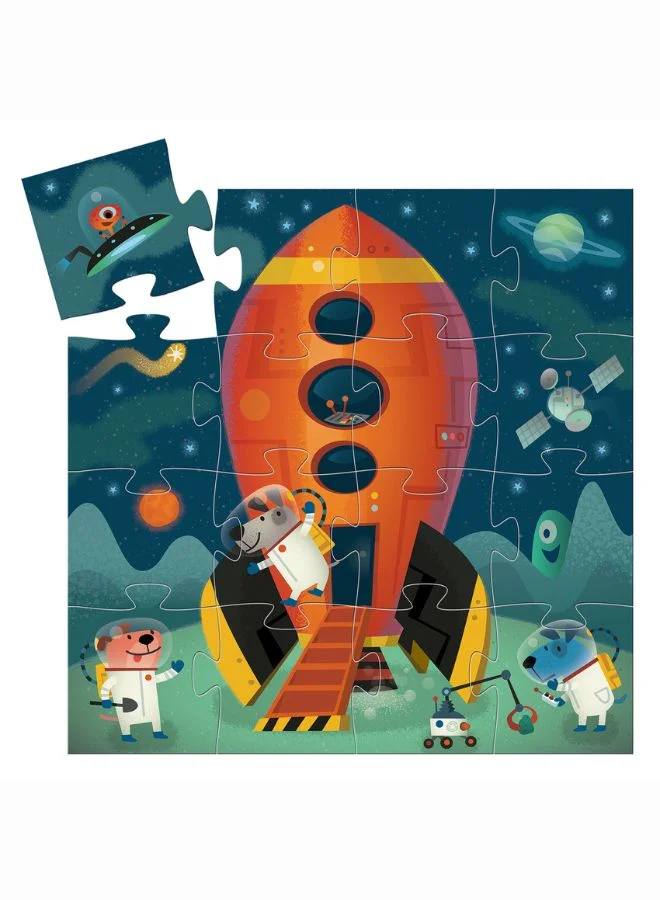DJECO Spaceship Silhouette Puzzle - 16Pcs