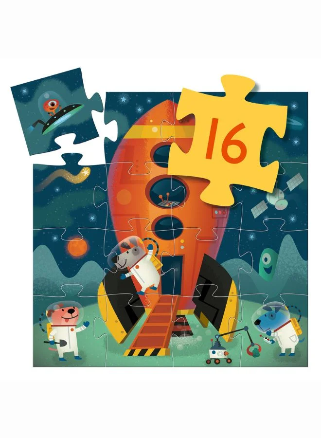 DJECO Spaceship Silhouette Puzzle - 16Pcs