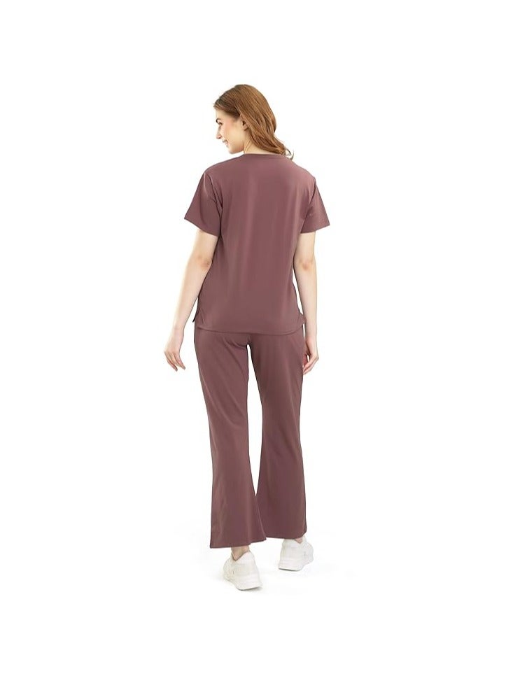 Accessorize Kingdom Women's Cotton Typography Wide Bottom Night Suit Set of Top & Pyjama  - Image 5
