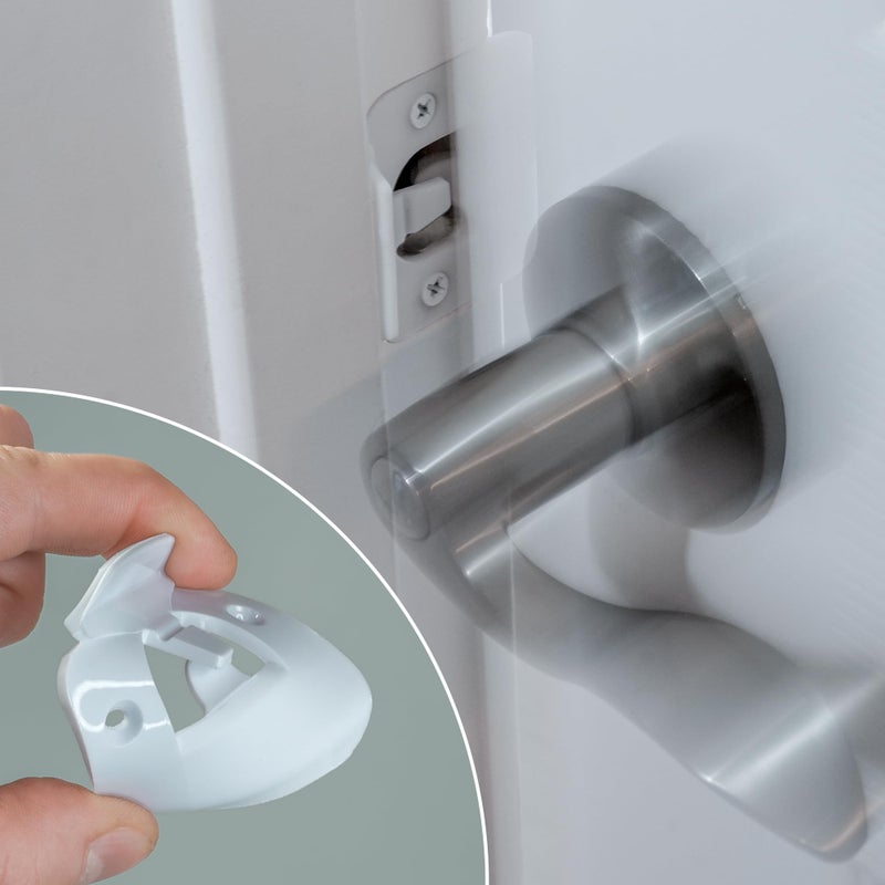 BrainExploder Enhanced Door Silencer Strike Plate with Adhesive Bump Stops - Flexible, Noise Eliminating Solution for Loud Doors No Modifications Install, Stops Slamming Noises (1, White) - Image 1