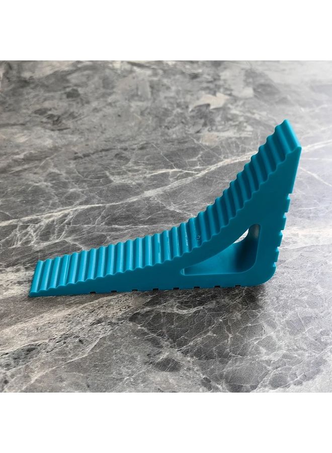 Blue Shock Absorbing Rubber Door Stopper Thickened Anti Collision Wedge Non Slip Wall Protector - Image 1