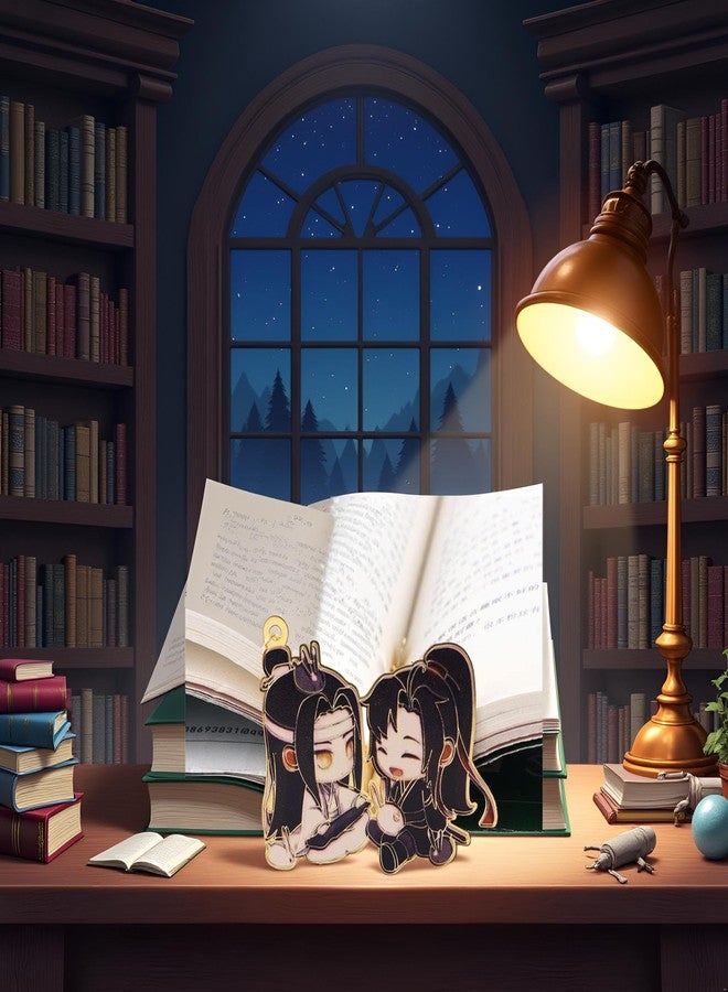 Junfamilee Chinese Mo Dao Zu Shi Bookmark， Grandmaster of Demonic Cultivation Wei Wuxian LAN Wangji Metal hollowing Bookmark, Bookmarks, Office Supplies - Image 4